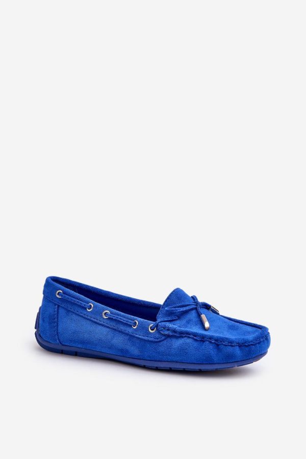 Blue Mocassin in Moccasins, Loafers with Fabric, Footbed, Upper Height and Sole Height