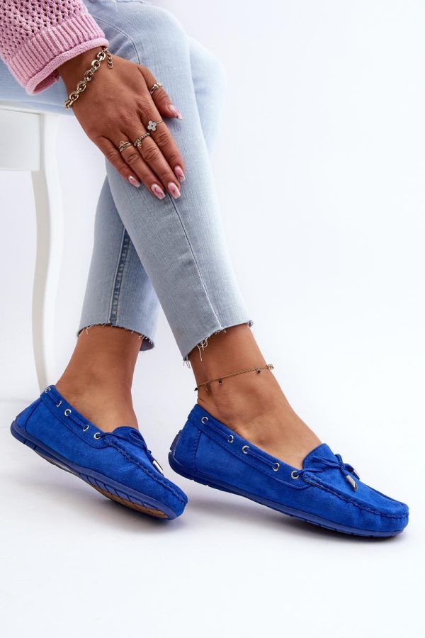 Blue Mocassin in Moccasins, Loafers with Fabric, Footbed, Upper Height and Sole Height
