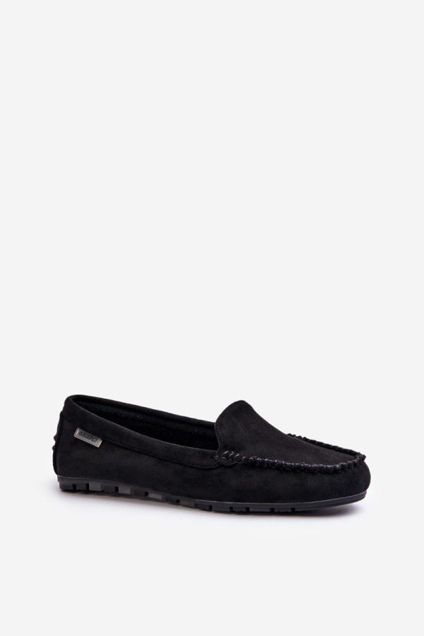 Black Mocassin in Moccasins, Loafers with Fabric, Footbed and Upper Height