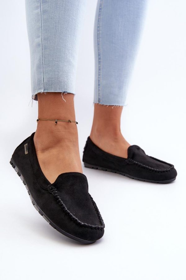 Black Mocassin in Moccasins, Loafers with Fabric, Footbed and Upper Height