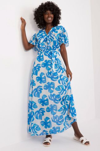 1028197 Blue Daydress in Day Dresses with Spandex and Polyester