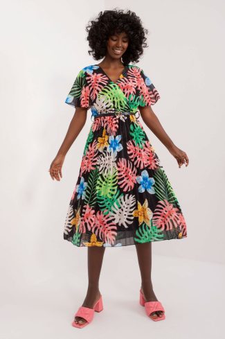 Black Daydress in Day Dresses with Spandex, Polyester and Viscose
