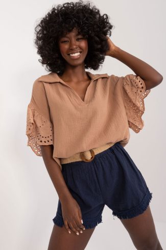 Navy Blue Shorts in Shorts For Women, Crop Pants with Cotton and Len