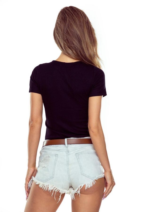 Black Blouse in Women`s Blouses, Tunics with Spandex and Viscose