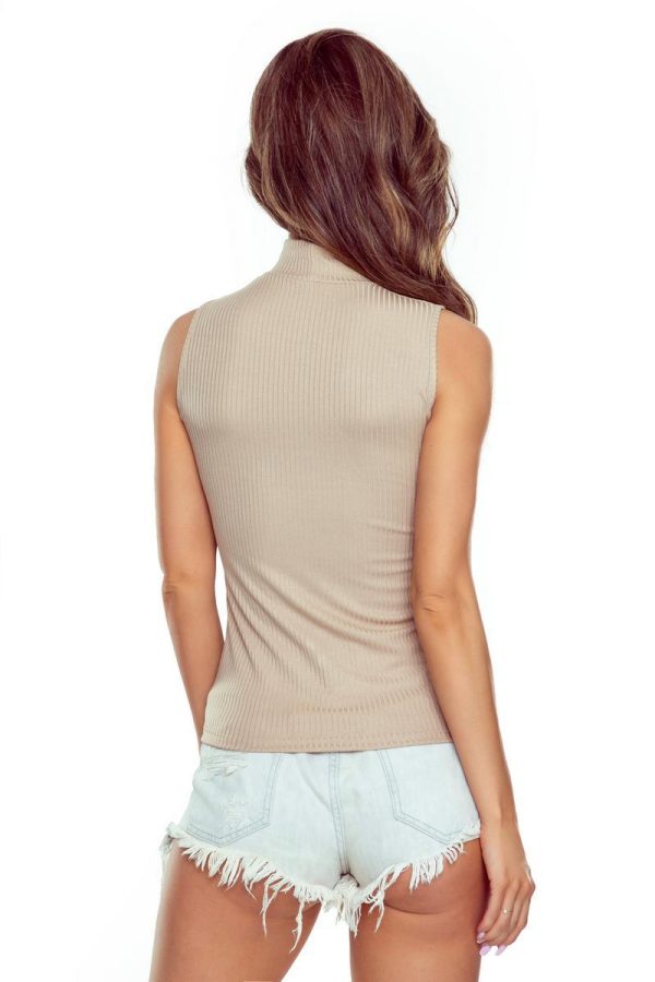 Beige Blouse in Women`s Blouses, Tunics with Spandex and Viscose