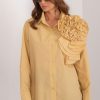 Yellow Long Sleeve Shirt in Shirts For Women with Cotton
