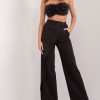 1028594 Black Women Trousers in Pants, Trousers, Shorts with Cotton, Spandex and Polyester
