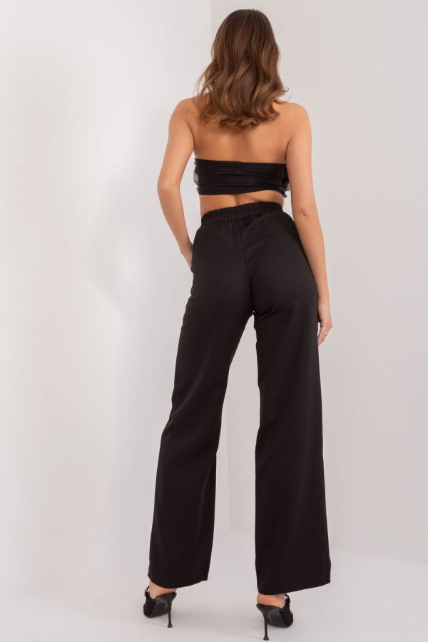 Black Women Trousers in Pants, Trousers, Shorts with Cotton, Spandex and Polyester