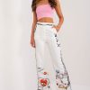 Beige Women Trousers in Pants, Trousers, Shorts with Spandex and Polyester