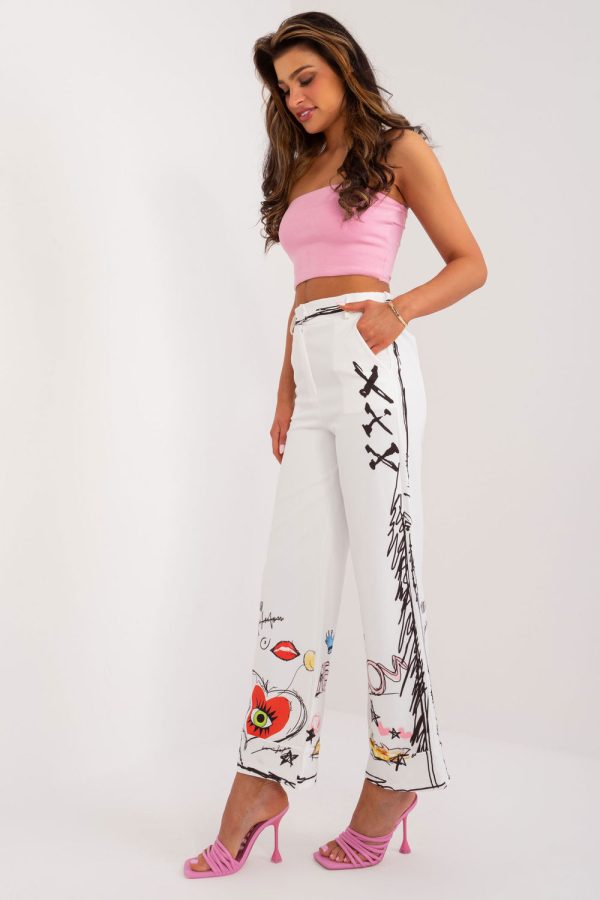 Beige Women Trousers in Pants, Trousers, Shorts with Spandex and Polyester