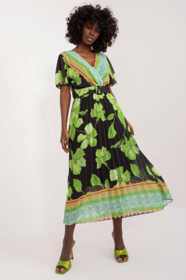 Black Daydress in Day Dresses with Spandex, Polyester and Viscose