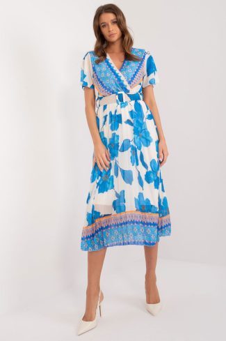 Blue Daydress in Day Dresses with Spandex, Polyester and Viscose