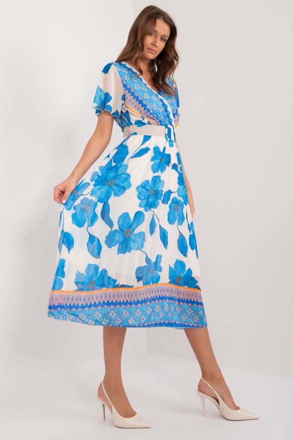 Blue Daydress in Day Dresses with Spandex, Polyester and Viscose