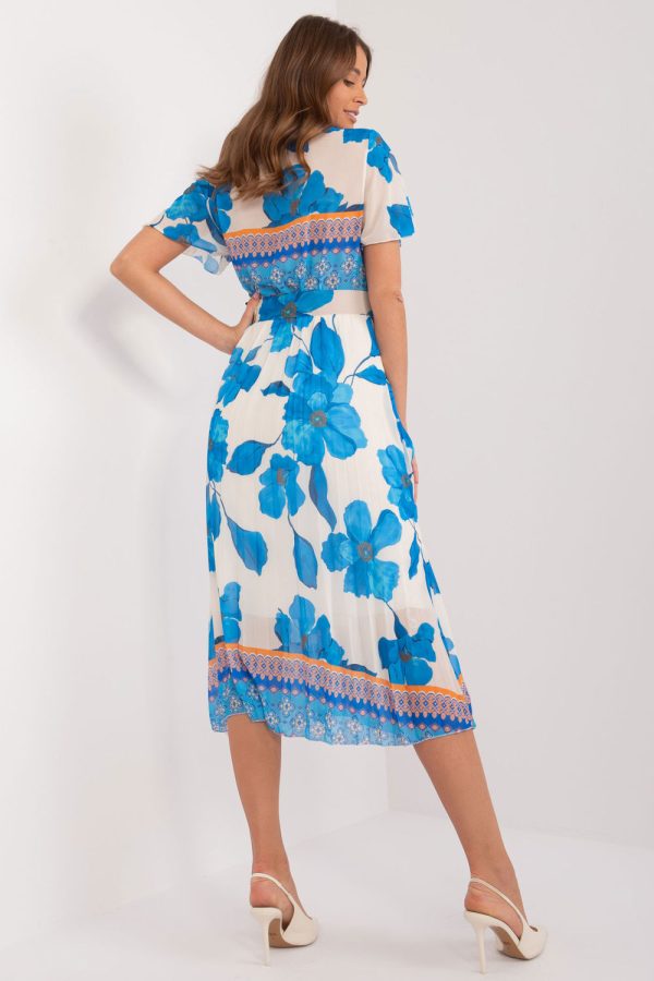 Blue Daydress in Day Dresses with Spandex, Polyester and Viscose