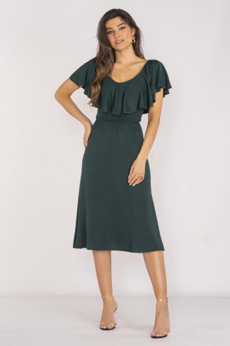 1028681 Green Daydress in Day Dresses with Spandex and Viscose