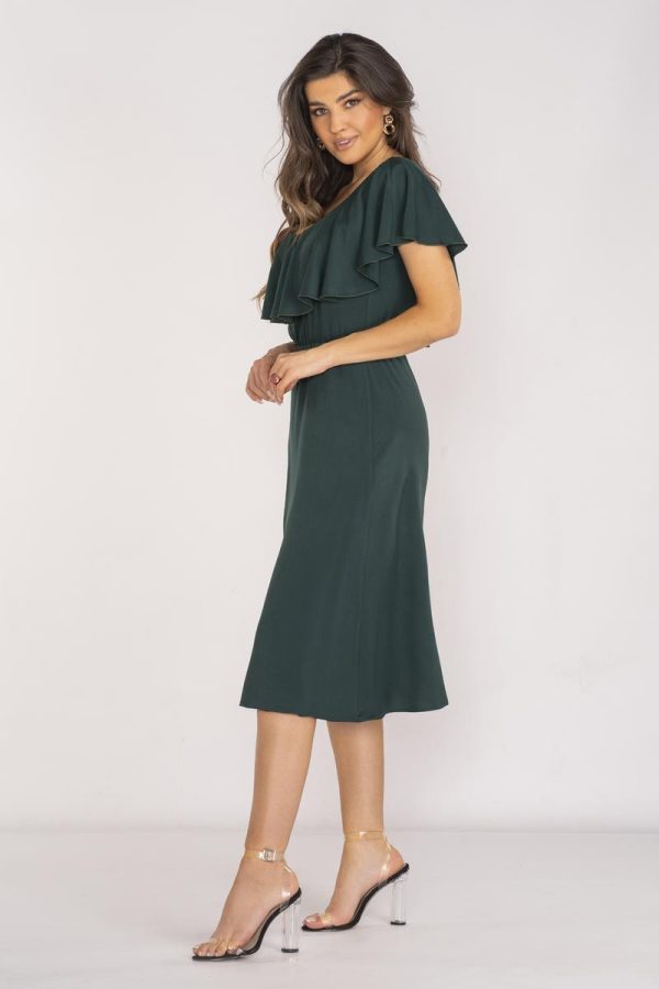 Green Daydress in Day Dresses with Spandex and Viscose