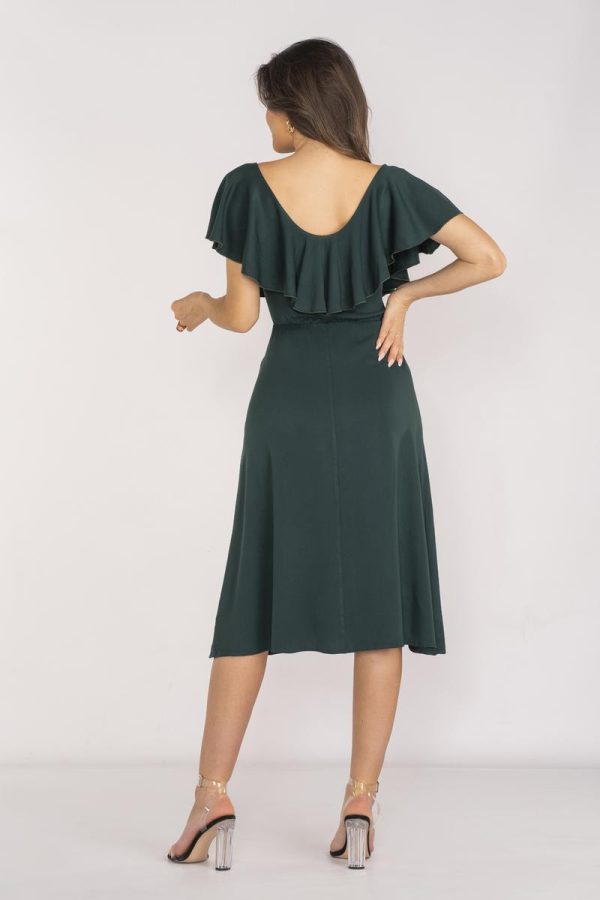 Green Daydress in Day Dresses with Spandex and Viscose