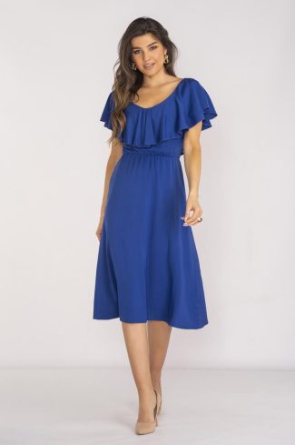 Blue Daydress in Day Dresses with Spandex and Viscose