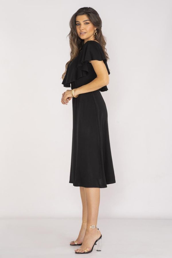 Black Daydress in Day Dresses with Spandex and Viscose