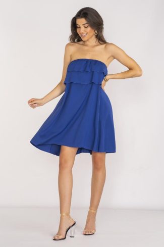 Blue Daydress in Day Dresses with Spandex and Viscose