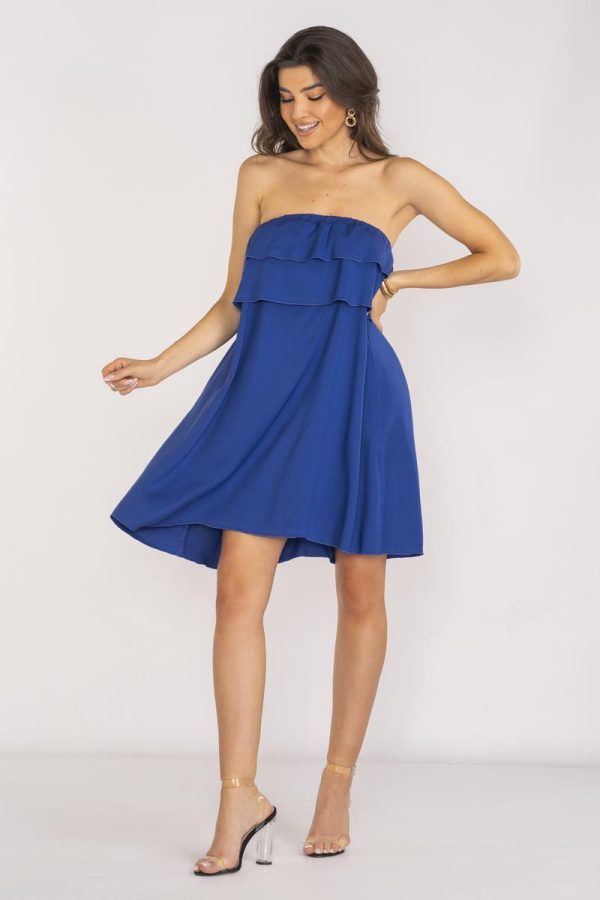 Blue Daydress in Day Dresses with Spandex and Viscose