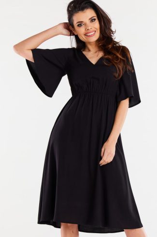 Black Daydress in Day Dresses with Spandex and Viscose