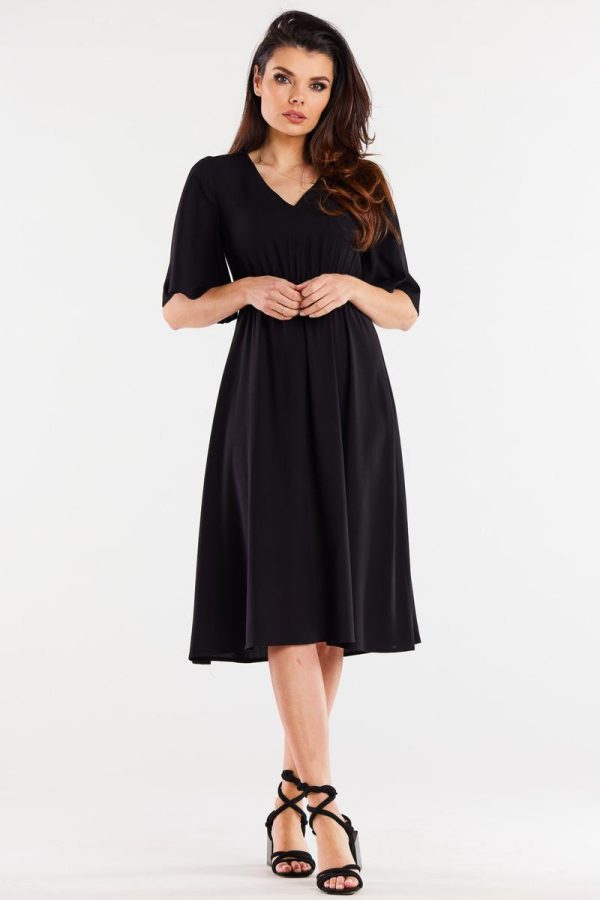 Black Daydress in Day Dresses with Spandex and Viscose