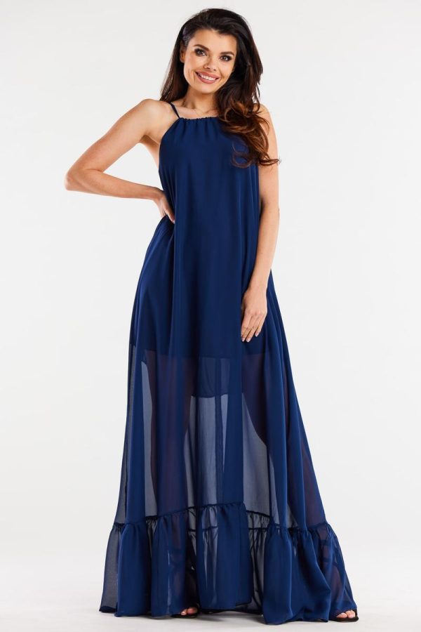 Navy Blue Daydress in Day Dresses with Polyester