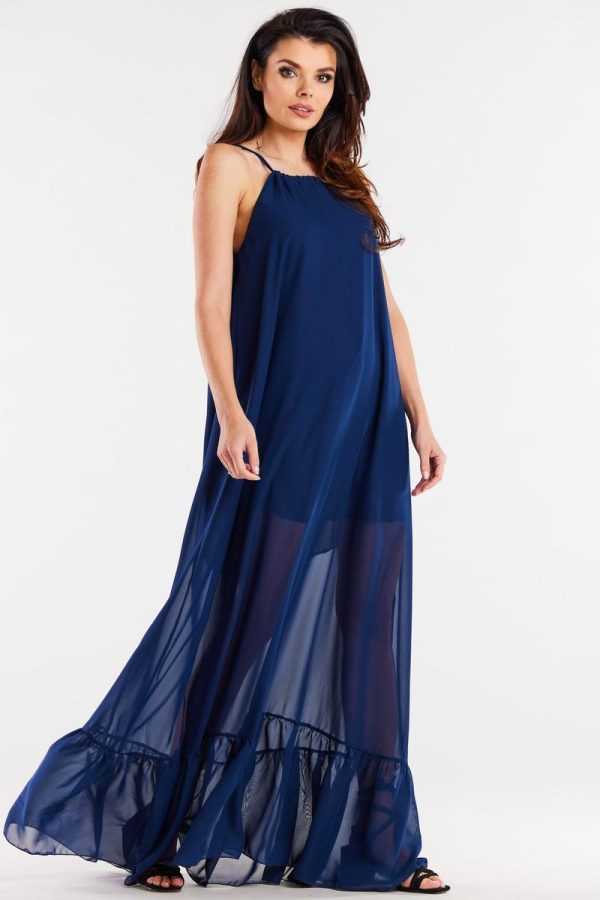 Navy Blue Daydress in Day Dresses with Polyester