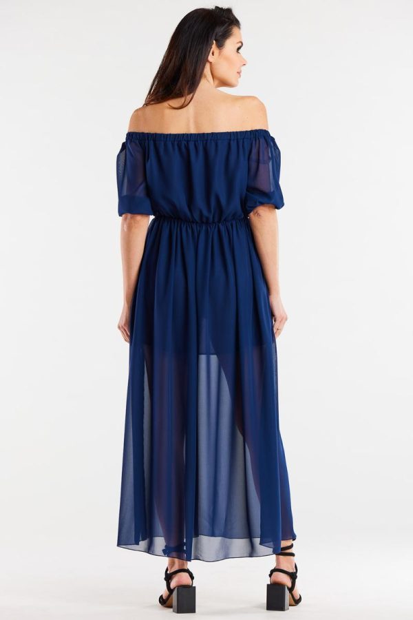 Navy Blue Daydress in Day Dresses with Polyester