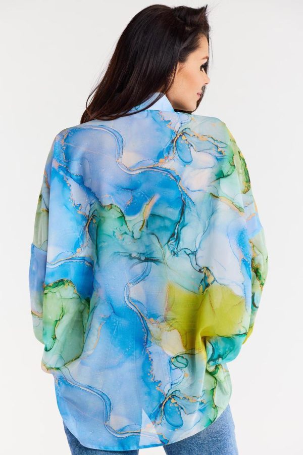 Multicolor Long Sleeve Shirt in Shirts For Women with Polyester