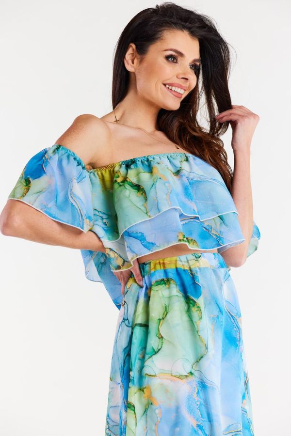 Multicolor Blouse in Women`s Blouses, Tunics with Polyester