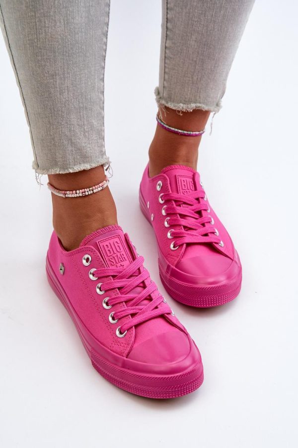 Pink Sneakers in Women`s Athletic Shoes, Trainers, Sneakers with Fabric, Footbed, Upper Height and Sole Height