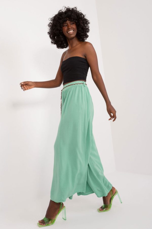 Green Women Trousers in Pants, Trousers, Shorts with Viscose
