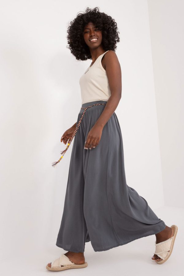 Grey Women Trousers in Pants, Trousers, Shorts with Viscose