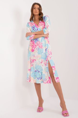Blue Daydress in Day Dresses with Spandex, Polyester and Viscose