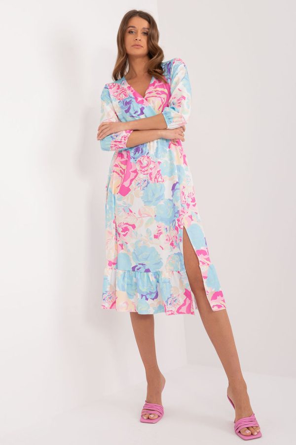 Blue Daydress in Day Dresses with Spandex, Polyester and Viscose