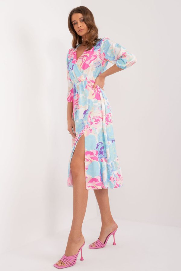 Blue Daydress in Day Dresses with Spandex, Polyester and Viscose