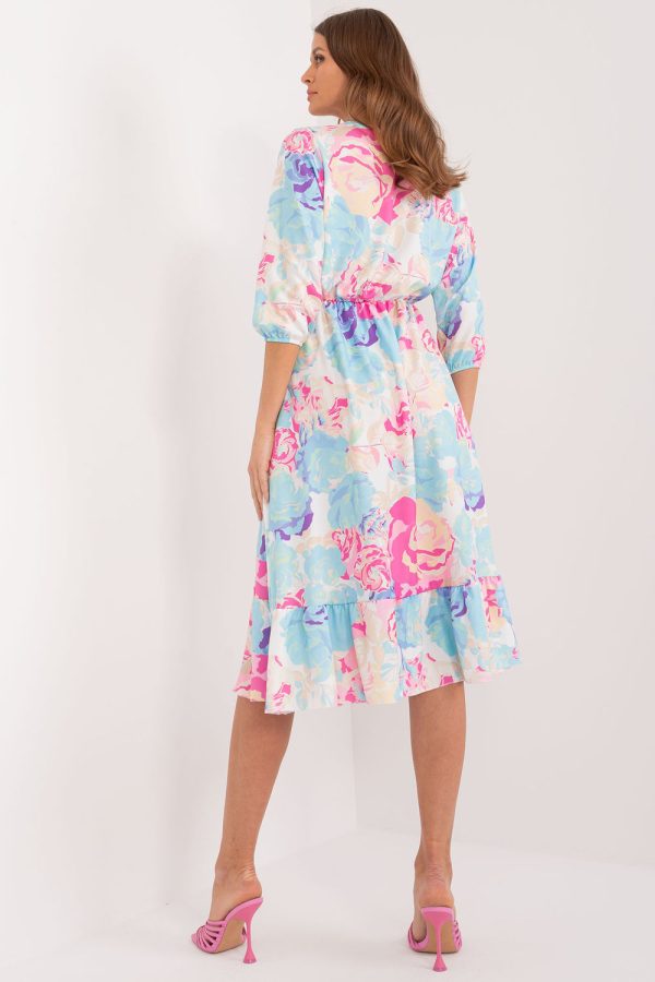 Blue Daydress in Day Dresses with Spandex, Polyester and Viscose