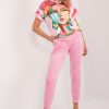 Pink Set in Pants, Trousers, Shorts with Spandex and Polyester