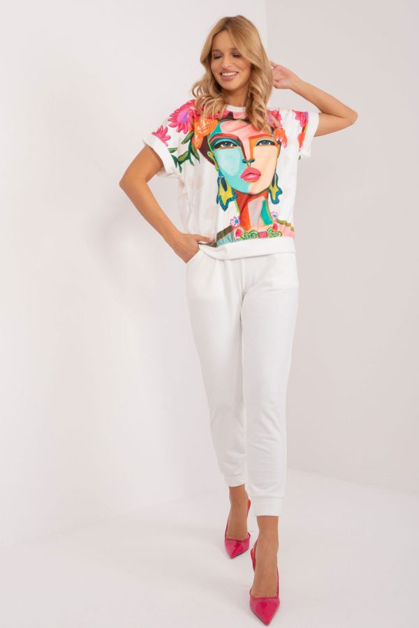 Beige Set in Pants, Trousers, Shorts with Spandex and Polyester