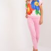 Pink Set in Pants, Trousers, Shorts with Spandex and Polyester