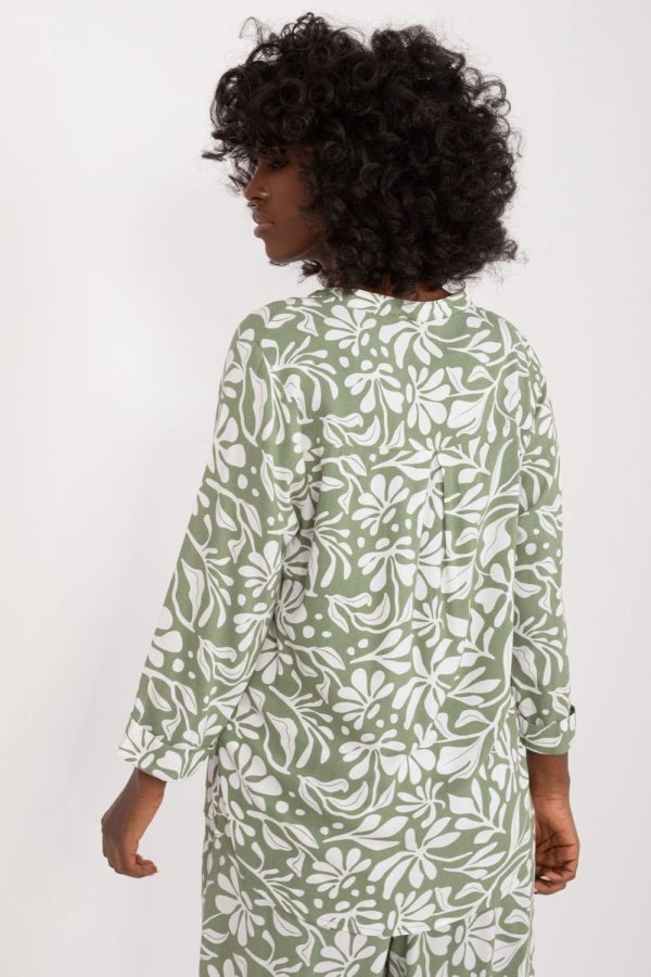 Green Blouse in Women`s Blouses, Tunics with Viscose