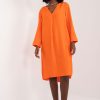Orange Daydress in Day Dresses with Viscose