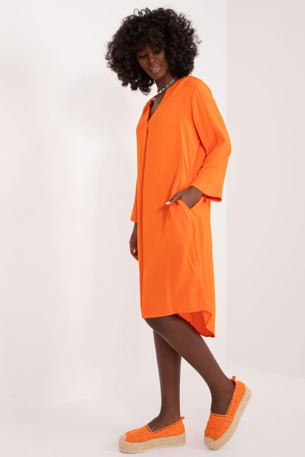 Orange Daydress in Day Dresses with Viscose