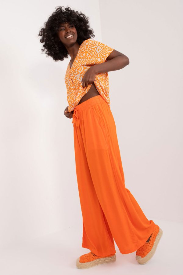 Orange Women Trousers in Pants, Trousers, Shorts with Viscose