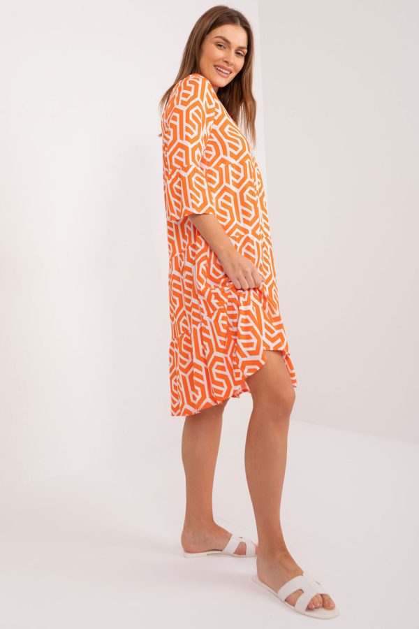 Orange Daydress in Day Dresses with Viscose