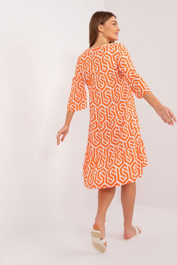 Orange Daydress in Day Dresses with Viscose