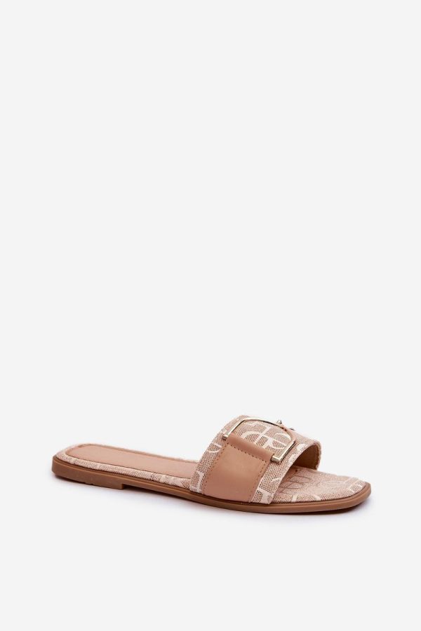 Beige Flip-flops in Sandals & Flip-Flops For Women with Fabric and Footbed