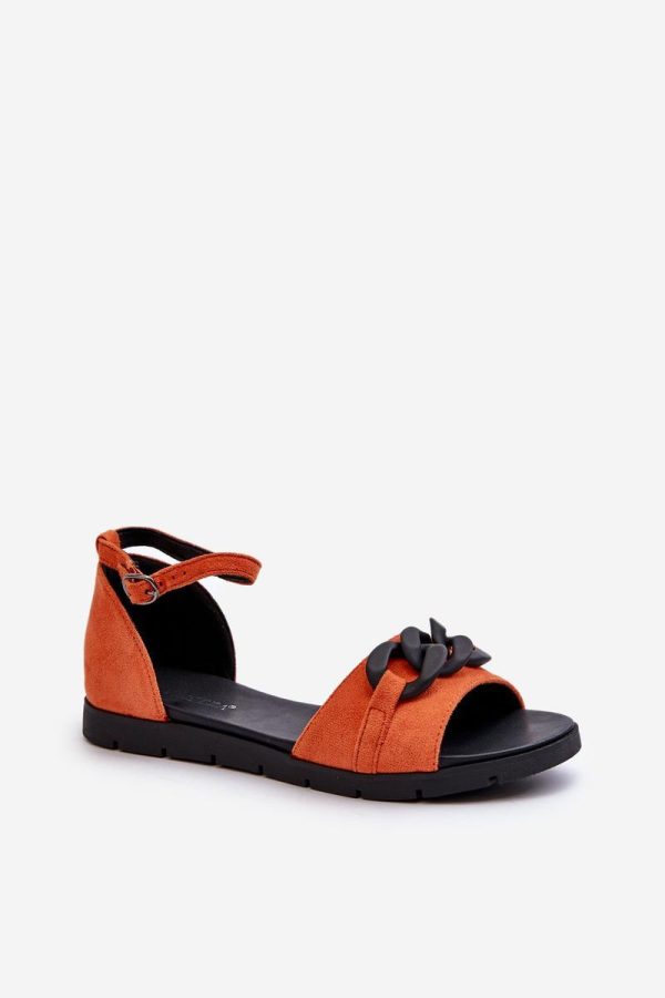 Orange Sandals in Sandals & Flip-Flops For Women with Fabric, Footbed and Platform Height